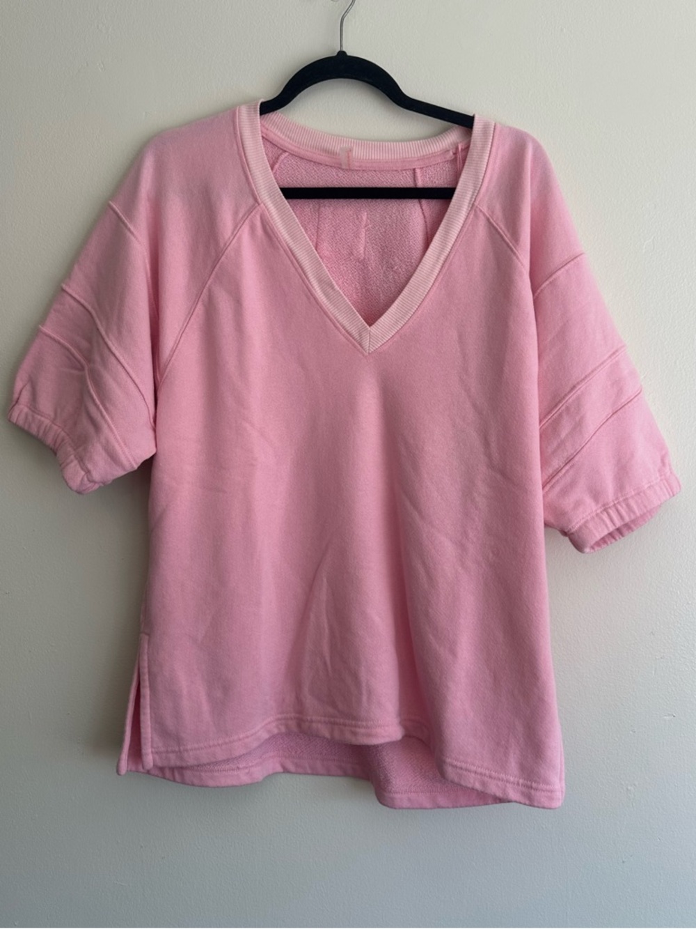 Free People Movement On the Run Oversized  V-Neck Sweatshirt